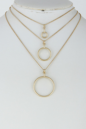 Simple Yet Thin Circle Necklace Set 6HAG8